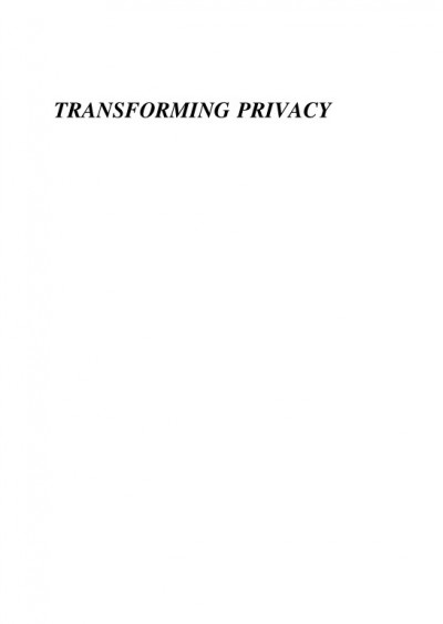 Transforming privacy : a transpersonal philosophy of rights / Stefano Scoglio.